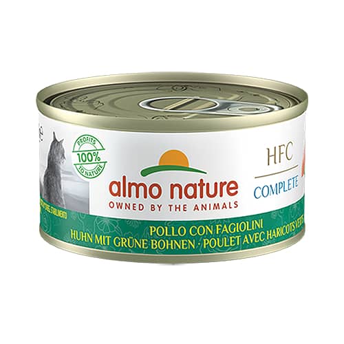 Almo Nature Cat HFC Chicken & Green Beans konservi kaķiem Vista, zaļās pupiņas 70g